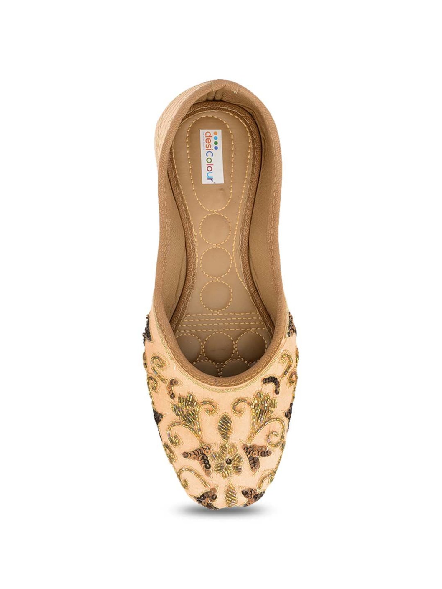 Desi Colour Women's Peach Ethnic Juttis