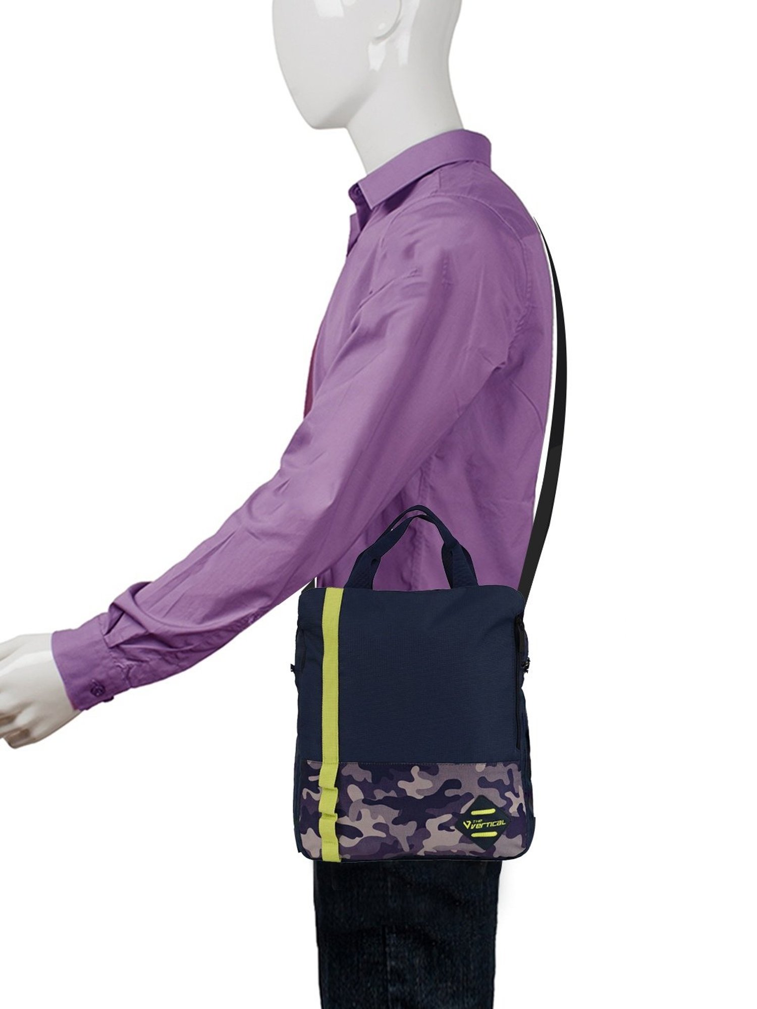 The Vertical Army Navy Printed Medium Cross Body Bag