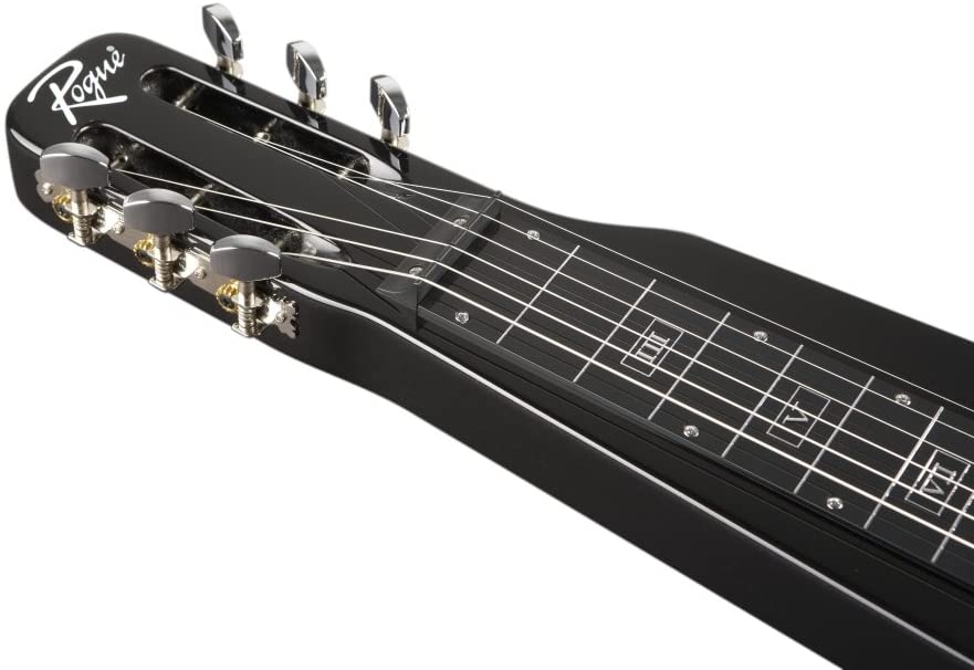 Rogue RLS-1 Lap Steel Guitar with Stand and Gig Bag Metallic Black