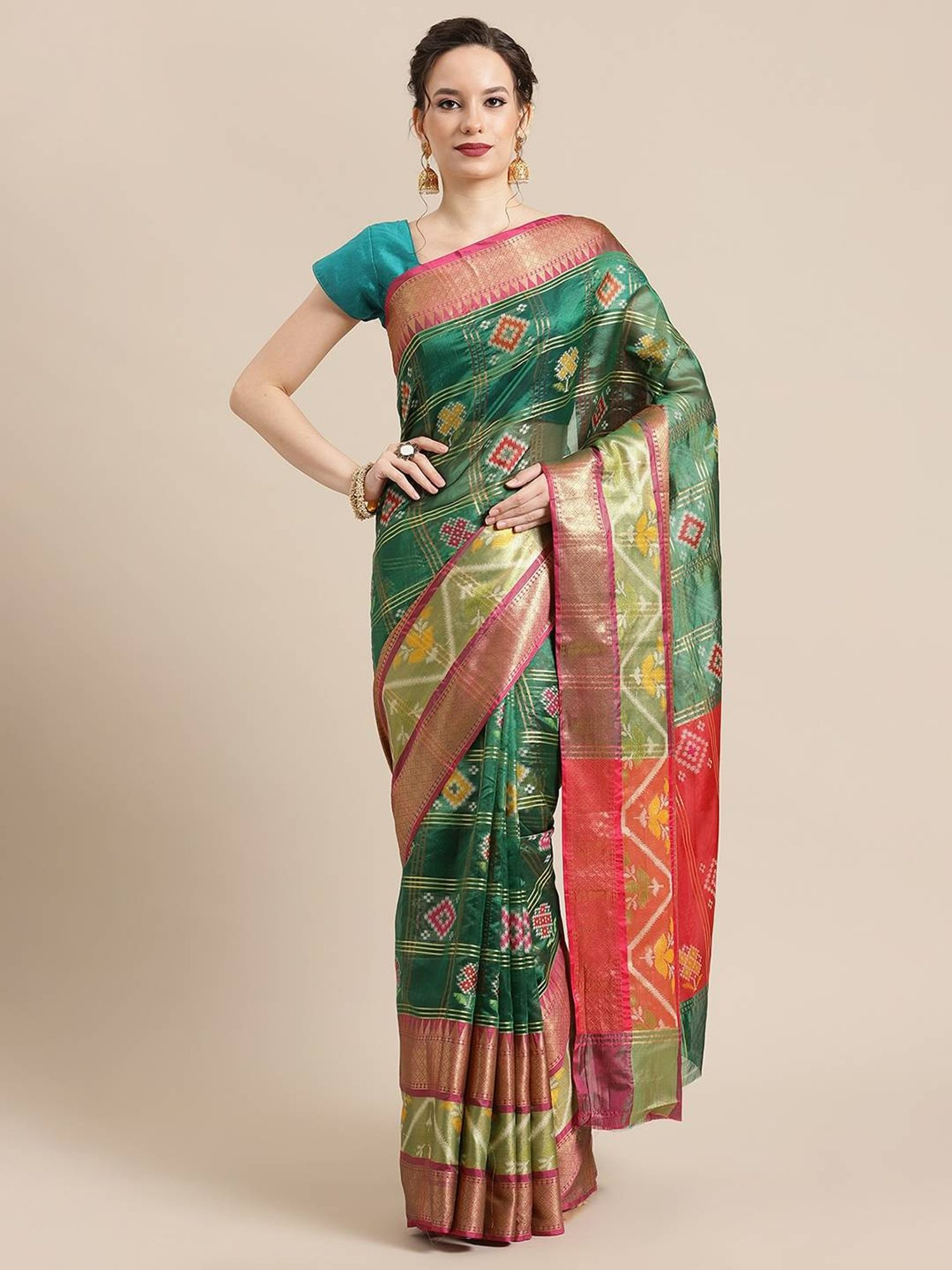 Banarasi Silk Works  Woven Saree with Blouse