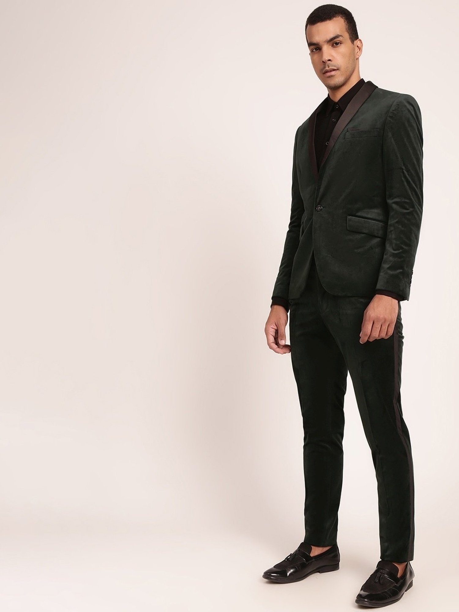 Lindbergh Dark Green Slim Fit Two Piece Suit