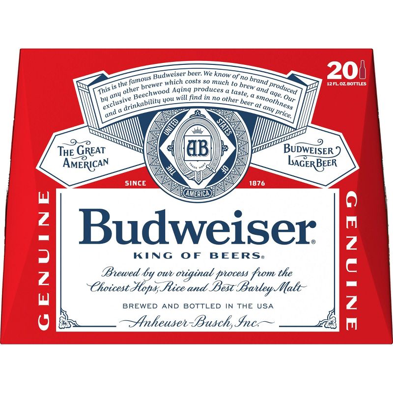 Budweiser Lager Beer - 20pk/12 fl oz Bottles