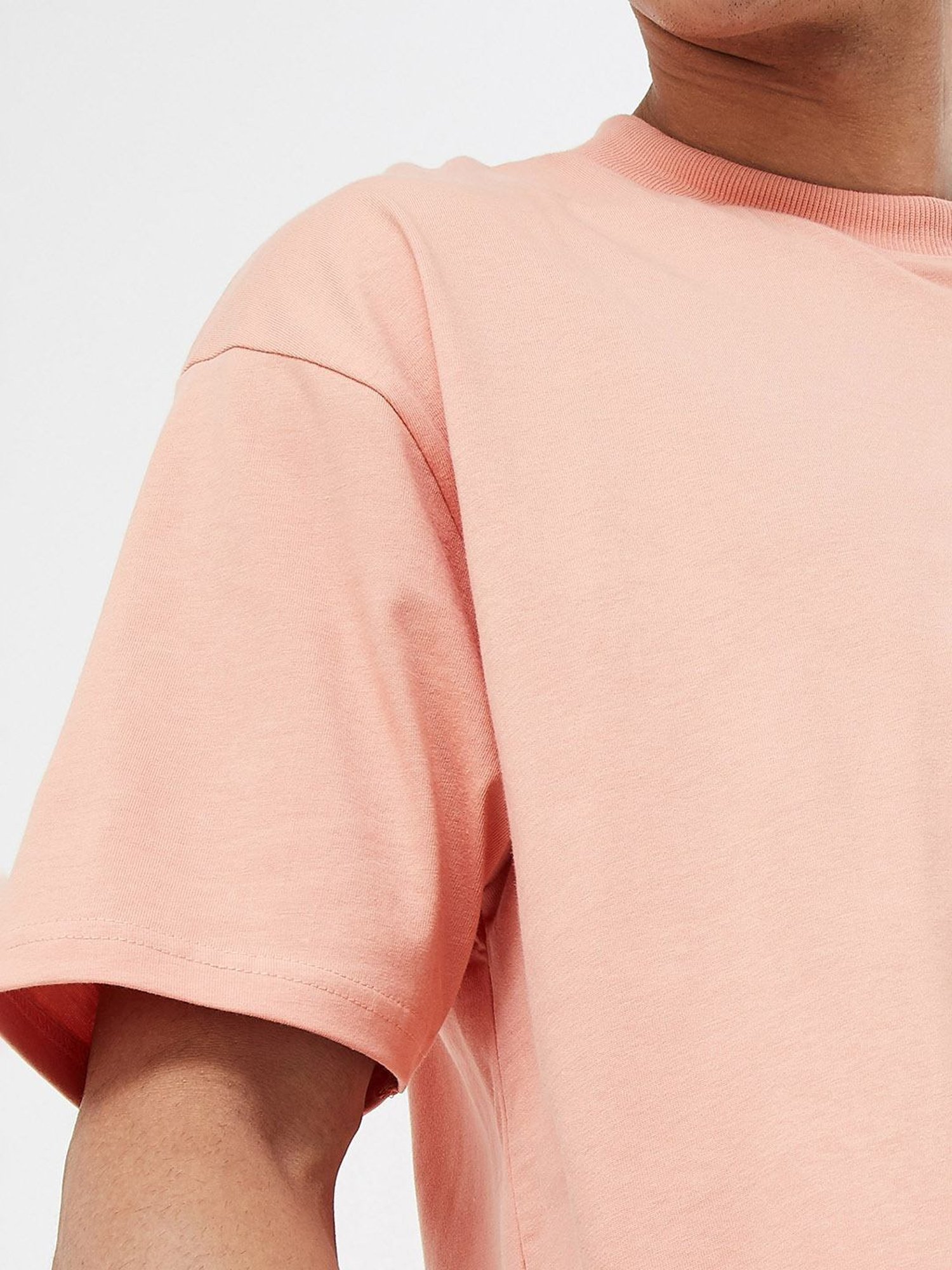 Forca By Lifestyle Peach Cotton Regular Fit T-Shirt