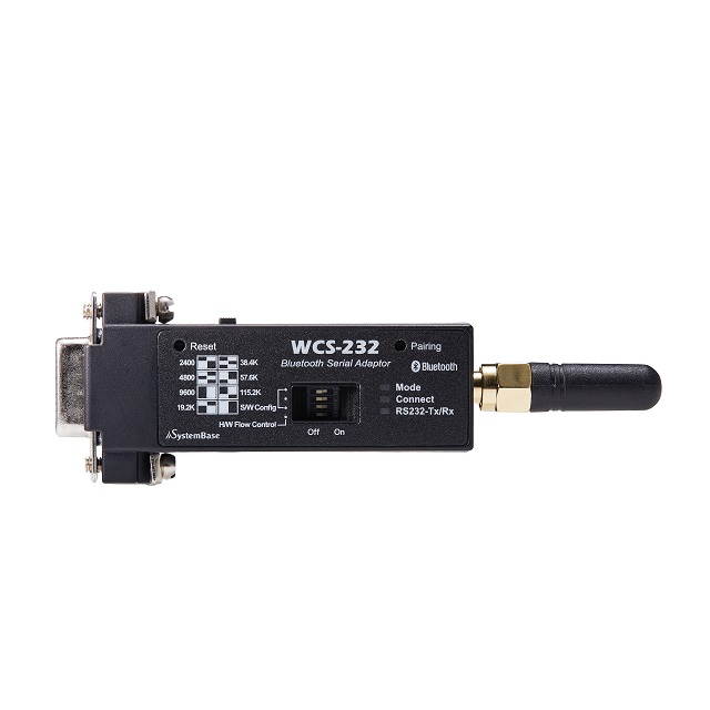 SystemBase - RS232 to Bluetooth and Bluetooth to RS232 Serial Converter, Long Range Bluetooth Serial Adapter, RS232 Bluetooth Class1 Adapter 2pcs/Pack (WCS-232 v6.0)