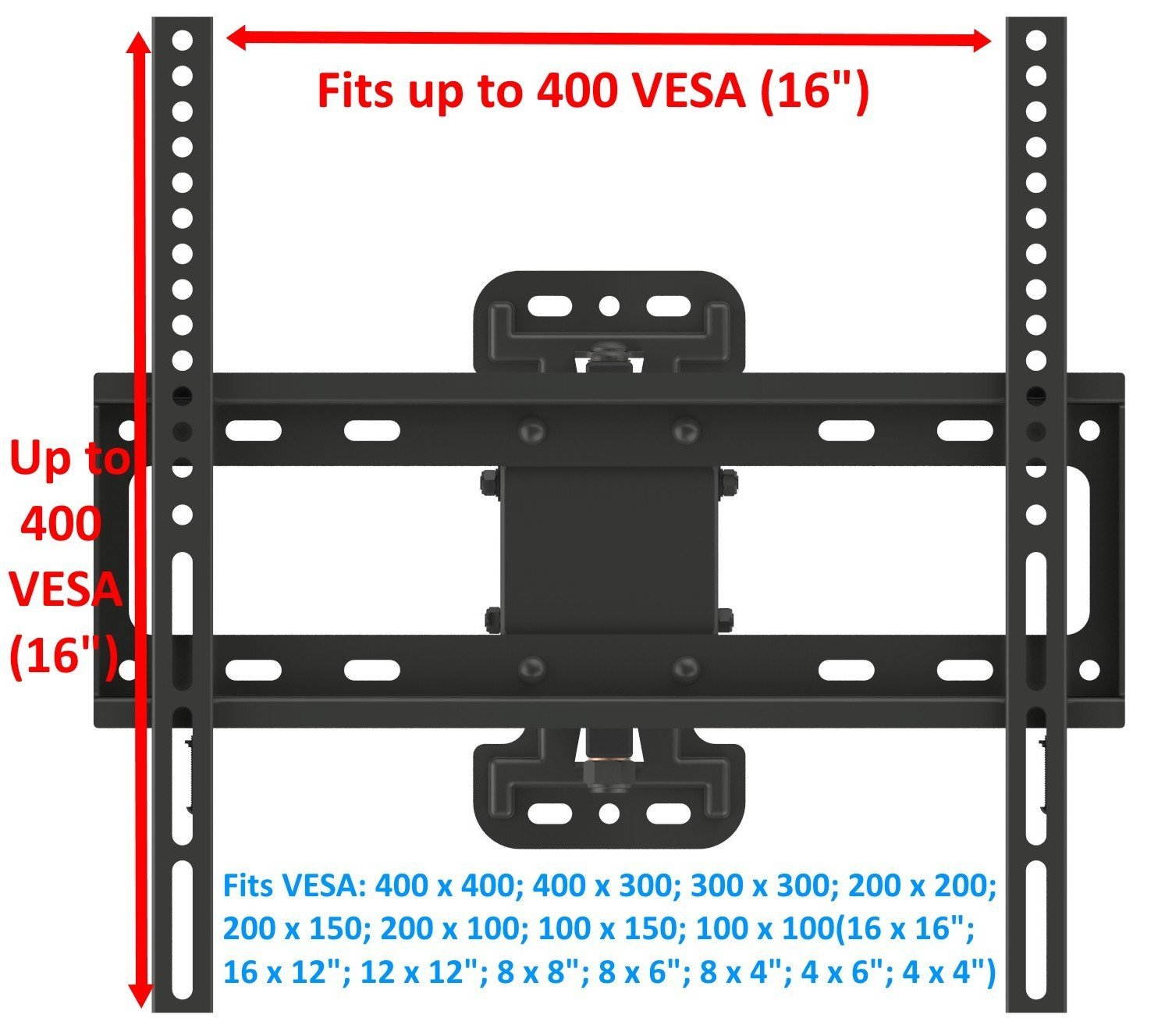 Husky Mounts for Most 32 - 55 Inch Full Motion TV Wall Mount up to VESA 400x400mm Articulating Tilt Swivel Corner Friendly Bracket
