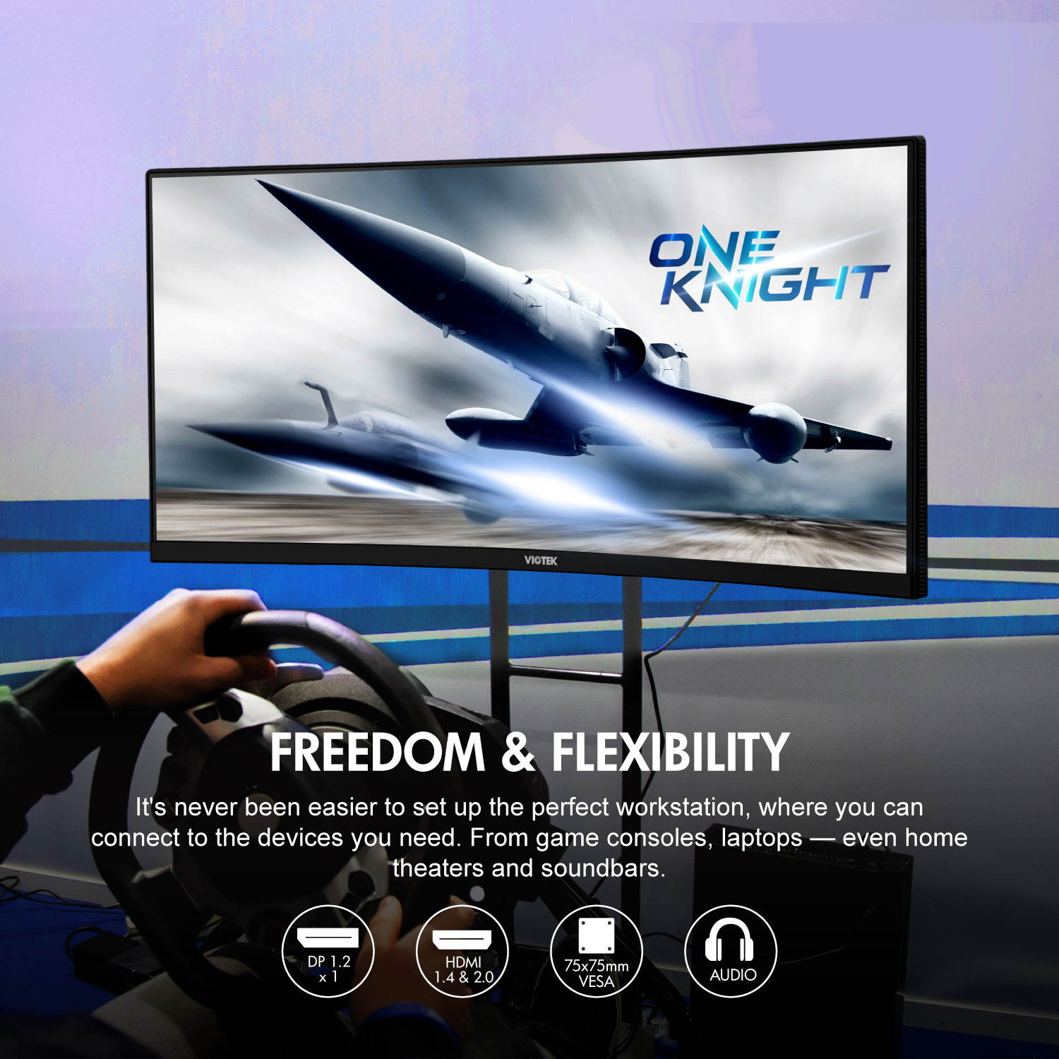 VIOTEK GNV29CB Ultrawide Curved 29" Gaming Monitor 120Hz, 2560 x 1080 p (2K) UWFHD 21:9 w/ Immersive 1200R VA Panel FreeSync