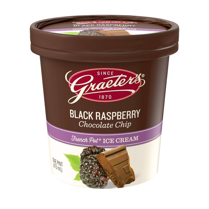 Graeter's Black Raspberry Chocolate Chip Ice Cream - 16oz
