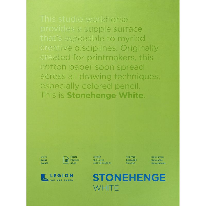 Stonehenge Paper Pad 18"X24" 15 Sheets/Pkg-White 90lb