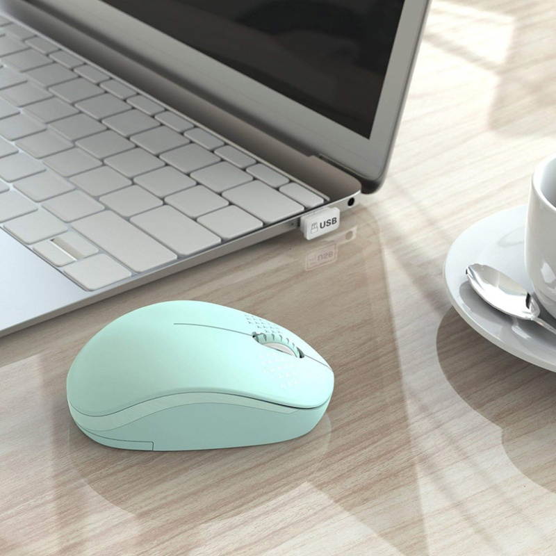 i210 Mute 2.4GHz 1600DPI Wireless Portable Ergonomic Noiseless Mouse for Desktop Computer Laptops