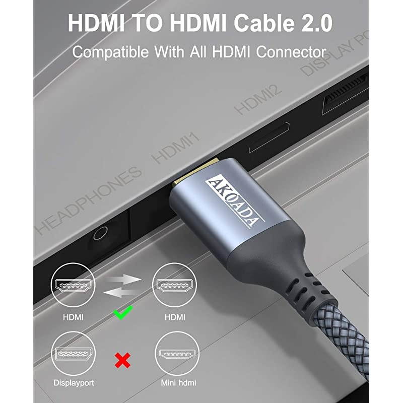 4K Hdmi Cable 10FT  18Gbps High Speed Hdmi 20 Ethernet24AWG Nylon Braided Cable 4K 60Hz HDR Video HDCP22 3D 2160P 1080P ARC Compatible with UHD TVPS4 3XBox Monitor 4K Fire Netflix etc