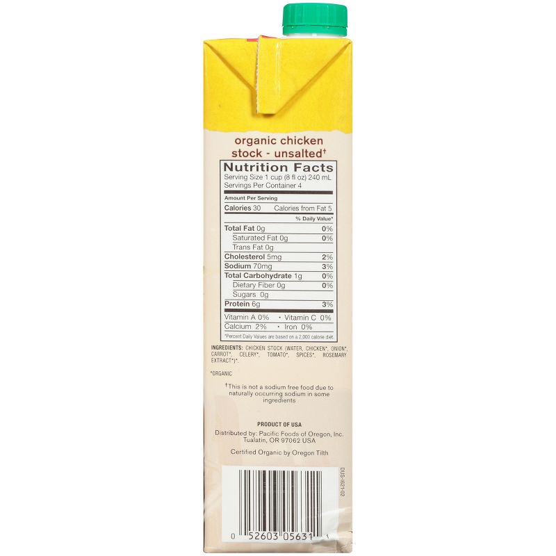 Pacific Foods Organic Unsalted Chicken Culinary Stock - 32oz