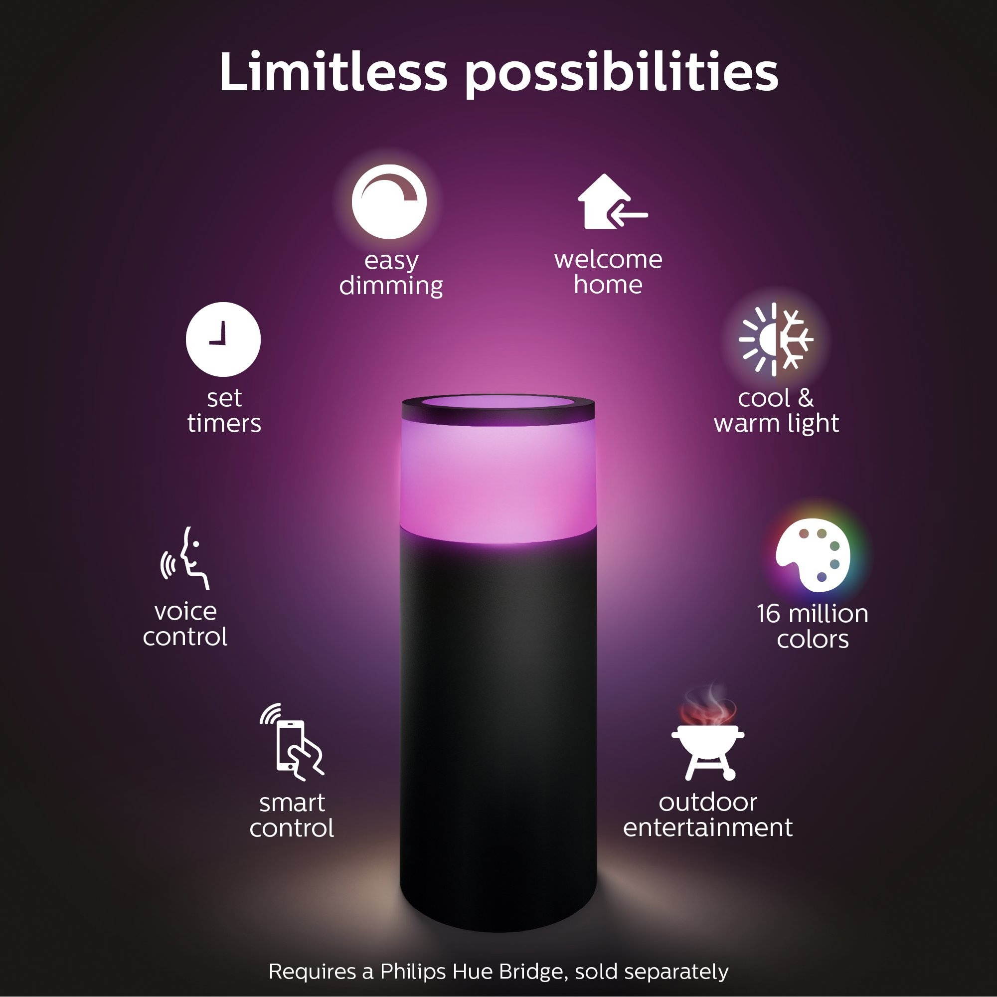 Philips Hue 4100730U7 Calla Outdoor Bollard