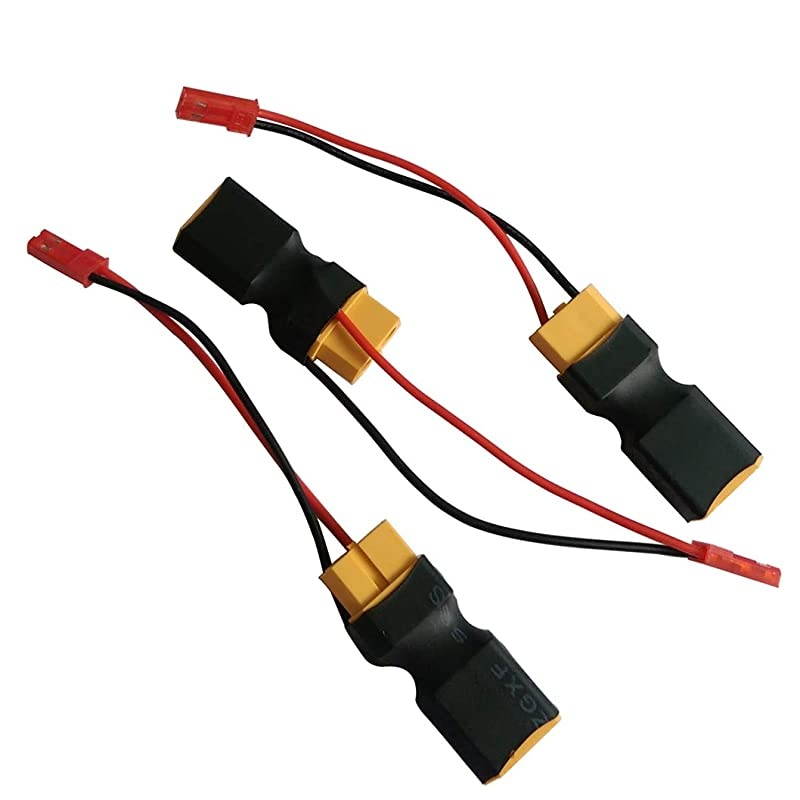 XT60 Connectors Male to Female with JST Plug connector Power Adapter for RC DJI Phantom FPV MultiRotor Aerial Camera Gimbal (pack of 3)