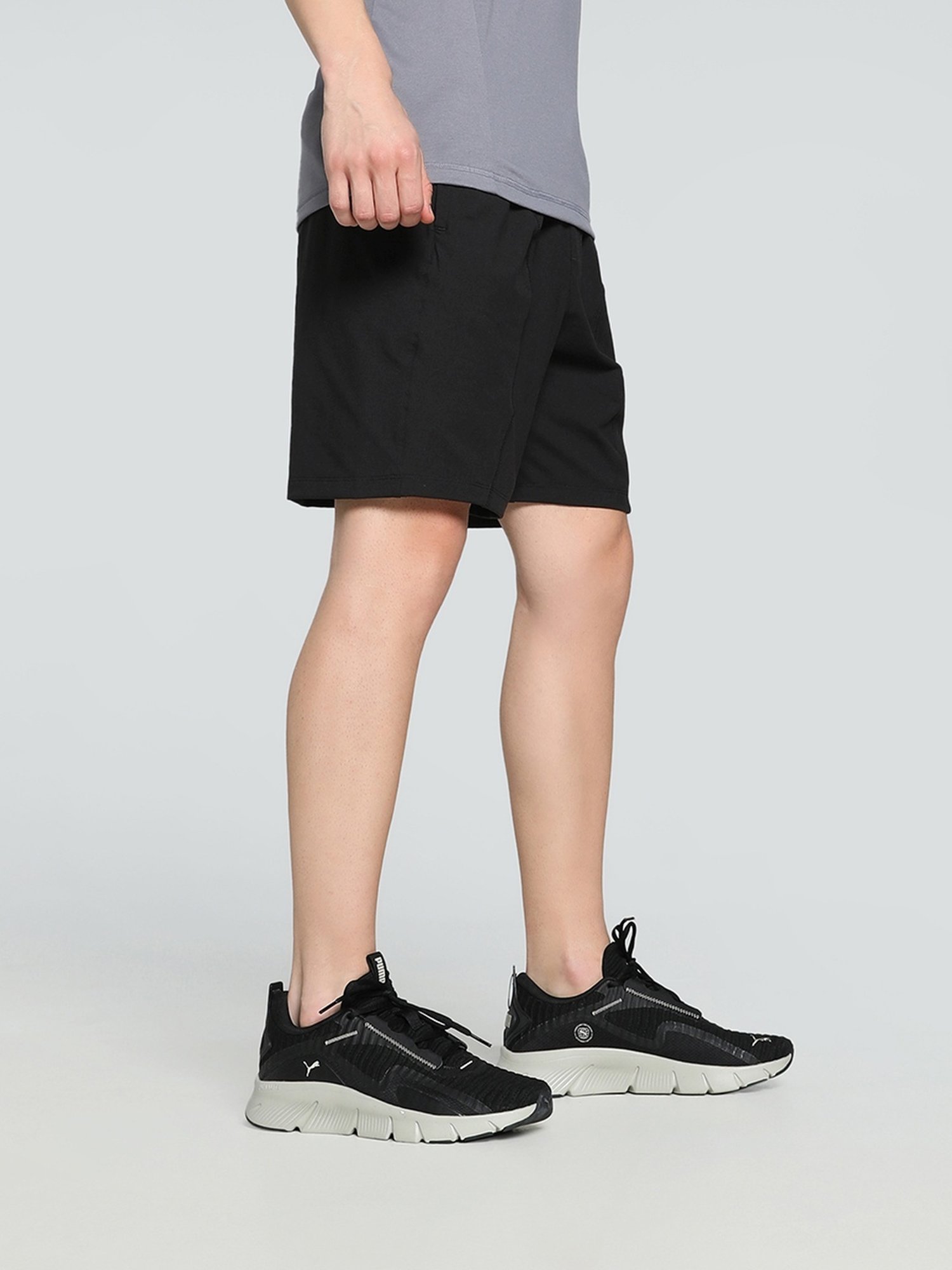 Puma Black Regular Fit Printed Sports Shorts