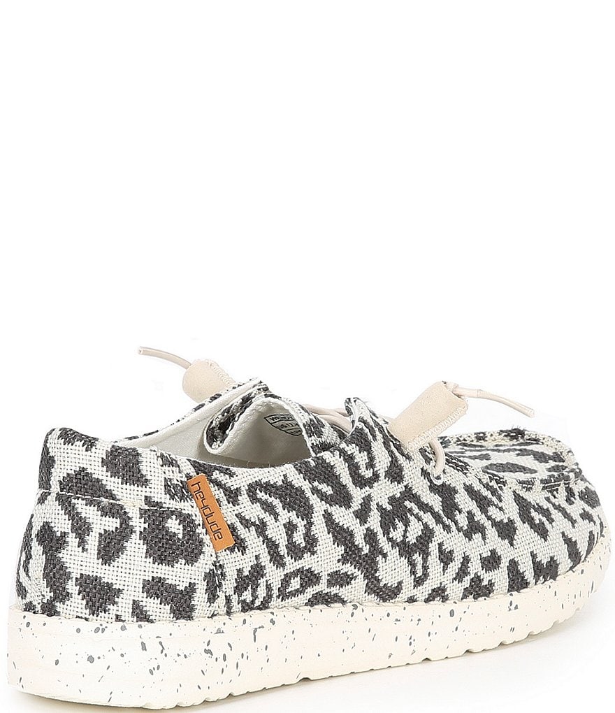 Hey Dude Women's Wendy Woven Cheetah Print Washable Slip-Ons