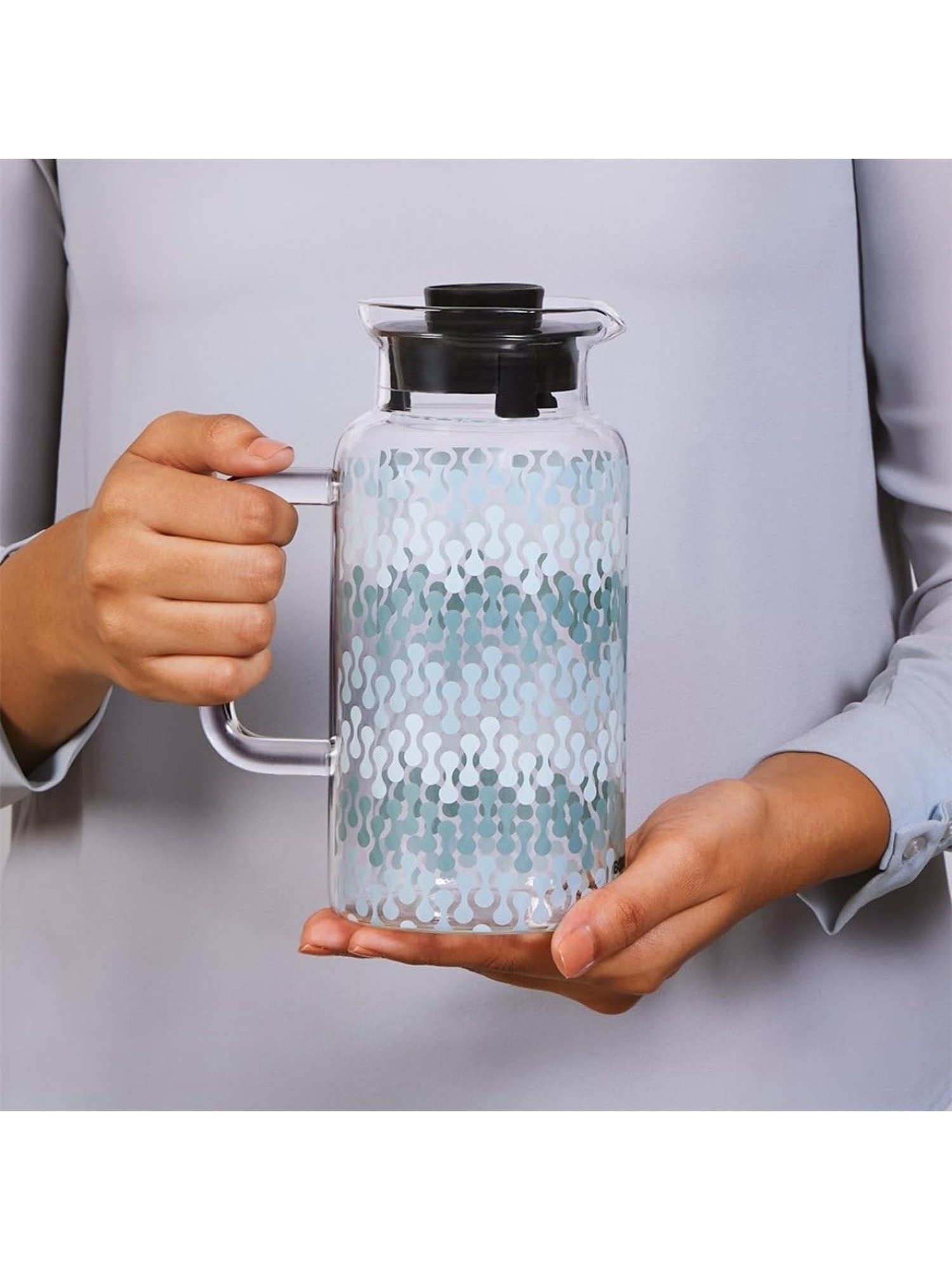 Borosil Vista Transparent Borosilicate Glass Jug with Lid (1000 ML)