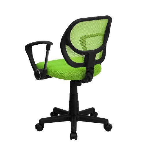 Mid-Back Green Mesh Swivel Task Chair with Arms
