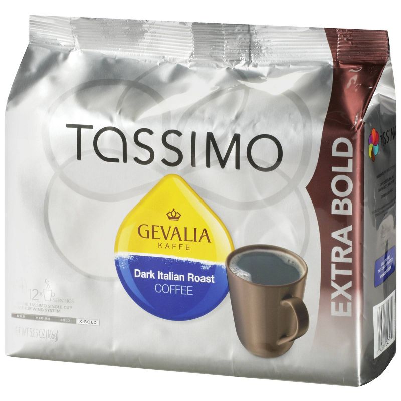 Tassimo Gevalia Kaffe Dark Roast Italian Roast Extra Bold Roast - T-Disc Coffee Pods - 12ct