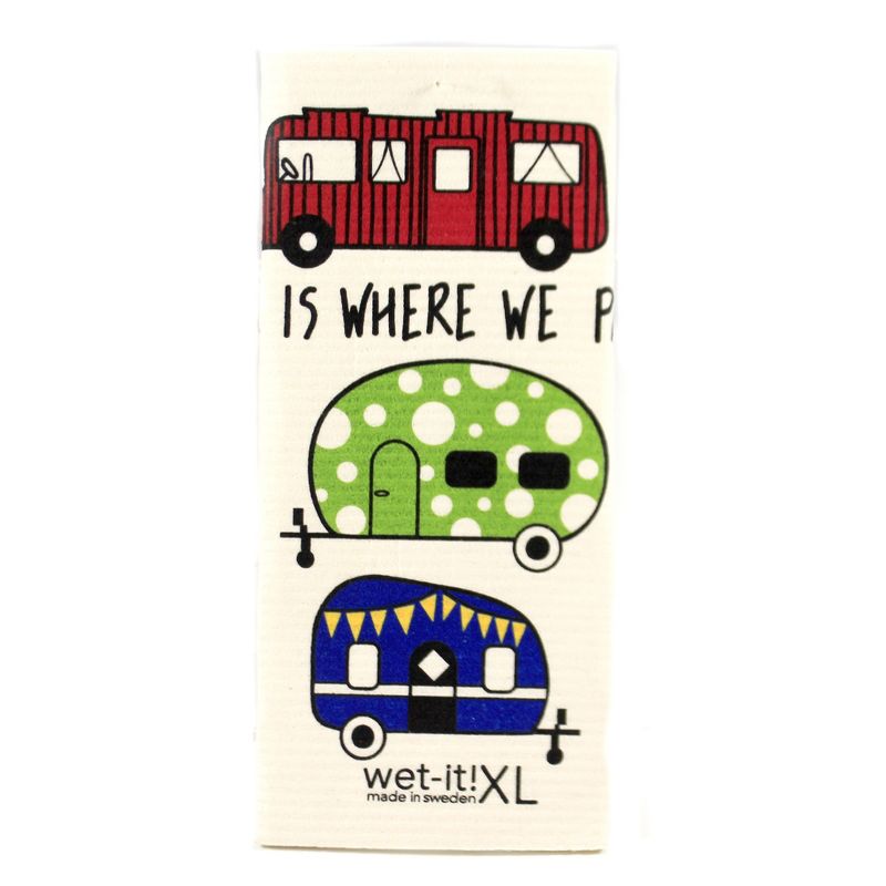 Swedish Dish Cloth 8.0" Red Cycle Absorbent Kitchen Eco Friendly  -  Dish Cloth