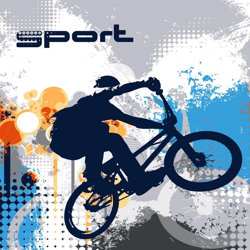 Bmx Shower Curtain Blue - Lush Décor