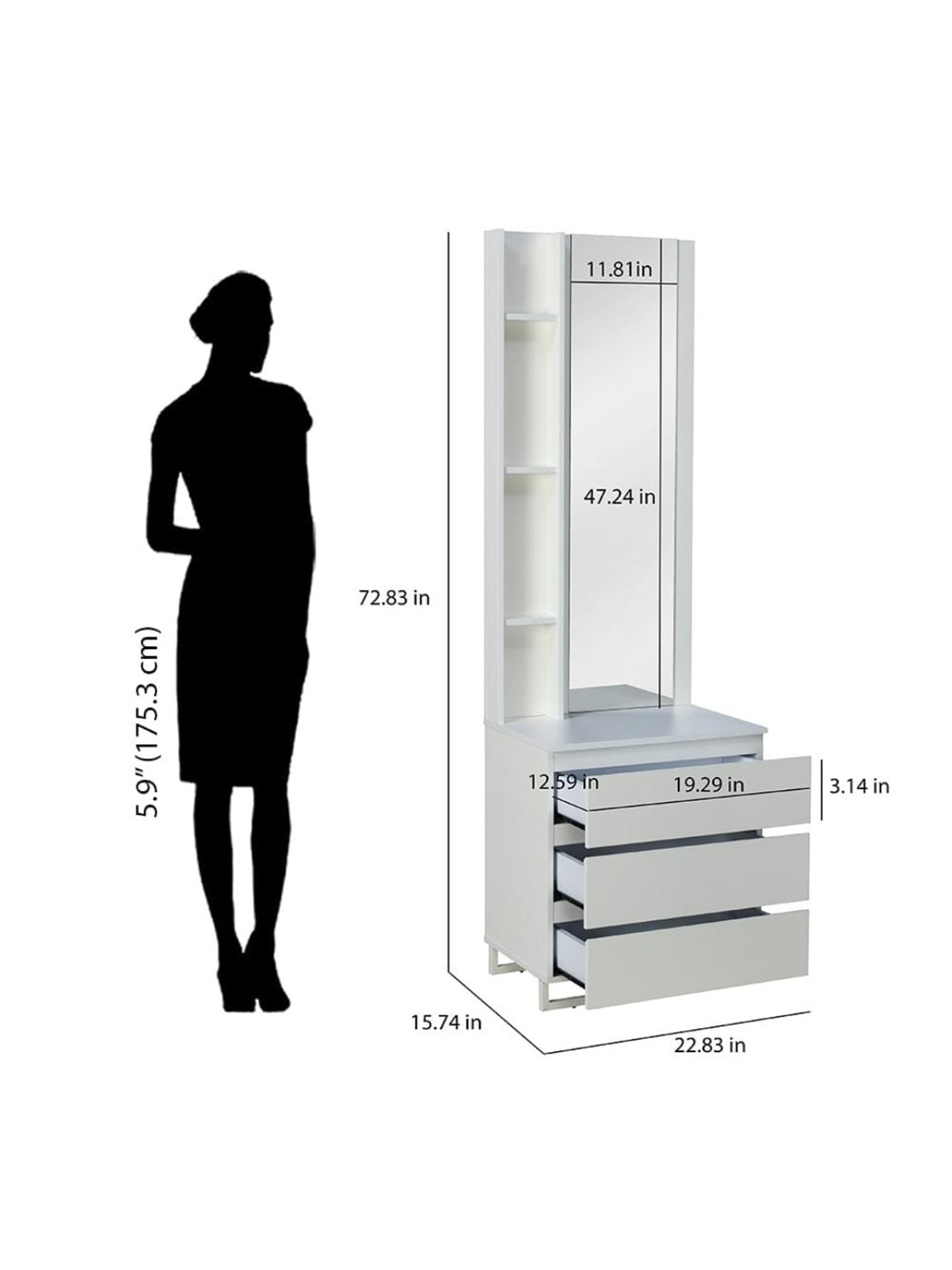 Godrej Interio Aero Valigny Oak Engineered Wood Standerd Dressing Table