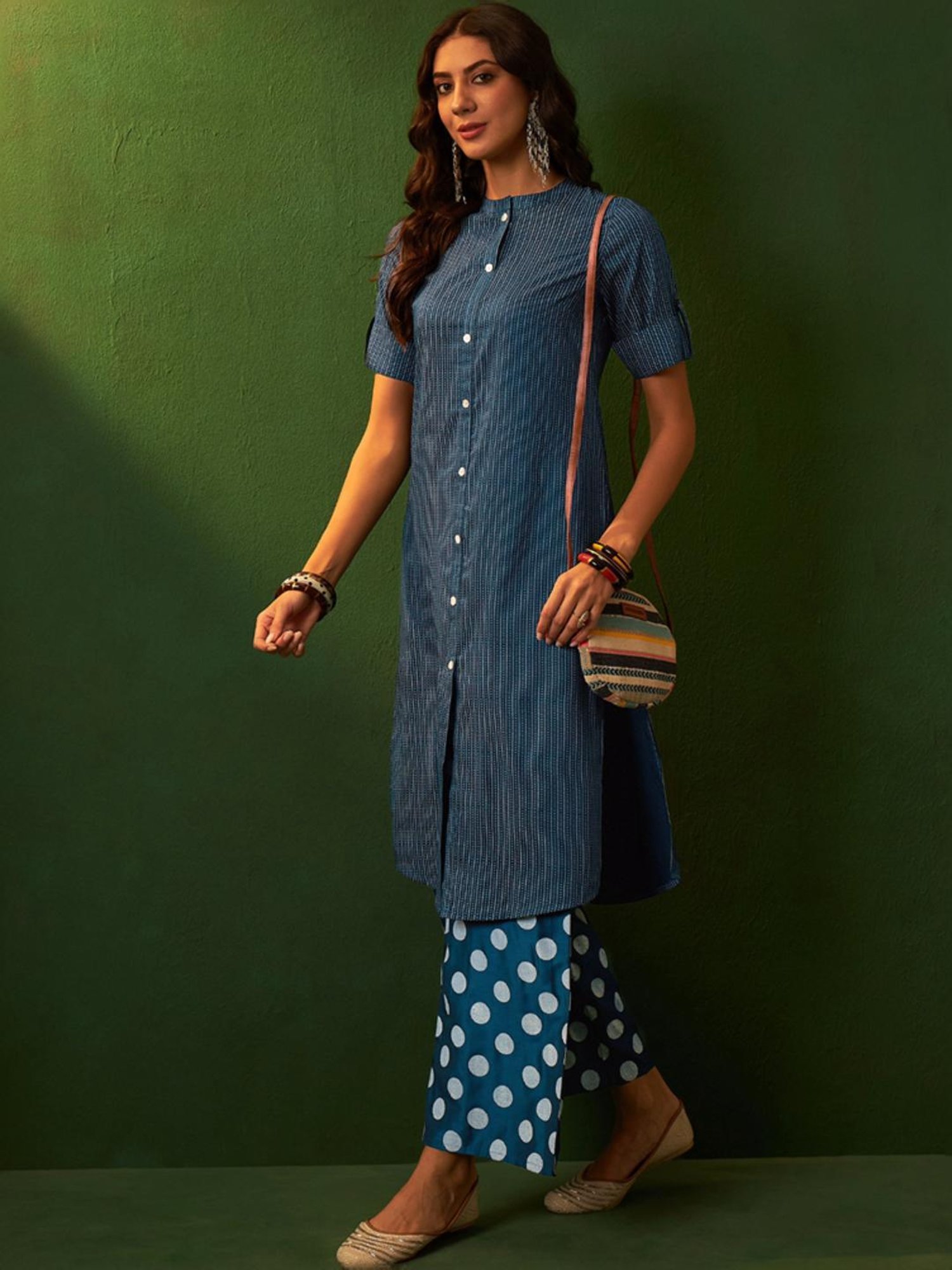 URBAN MYSTIC Black Rayon Embroidered Kurta & Sharara Set