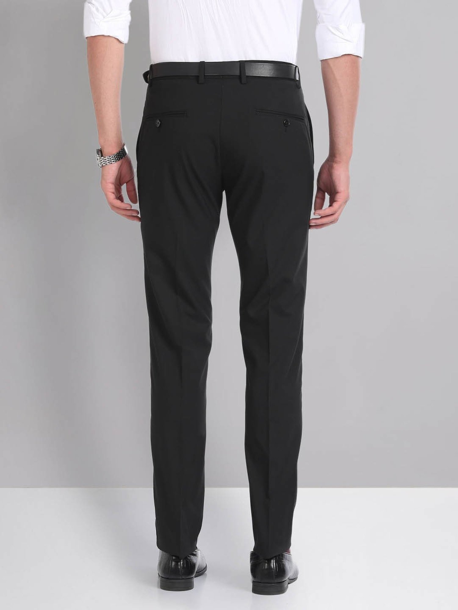 AD by Arvind Black Slim Fit Trousers