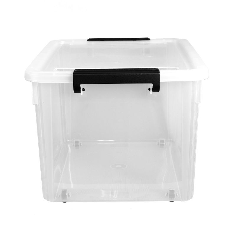 Home Logic 58qt Latching Storage Box with Wheels Clear
