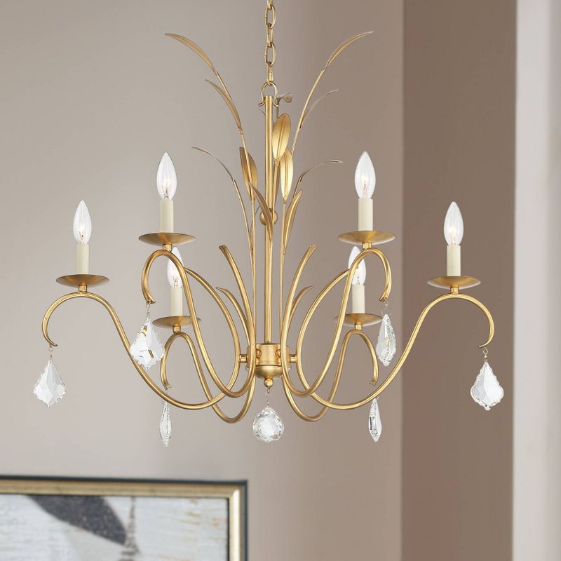 Possini Euro Design Possini Euro Gypsum 27 3/4"W Gold Leaf 6-Light Chandelier