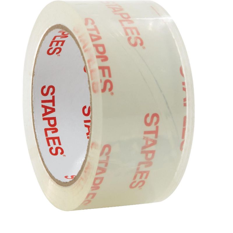 Staples Natural Rubber Packing Tape 1.89" x 54.7 Yds Clear 6/PK 11105-CC