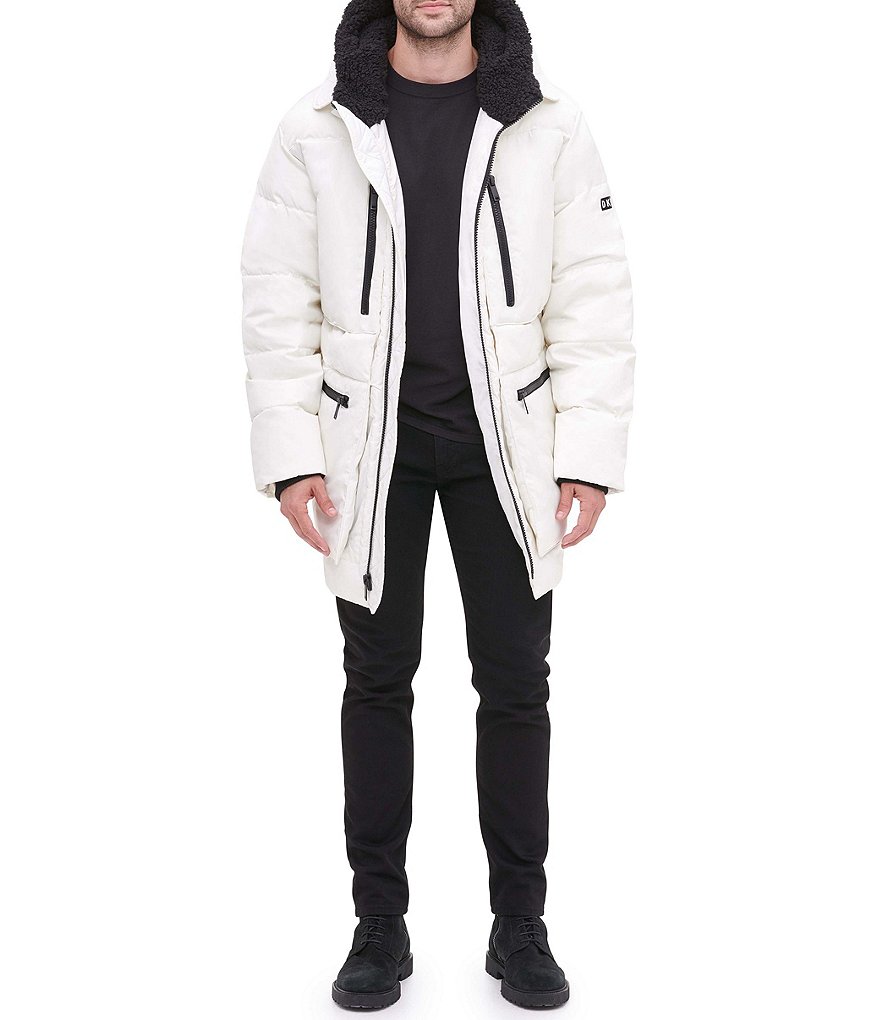 Cole Haan Hooded Down Zip Front Puffer Jacket