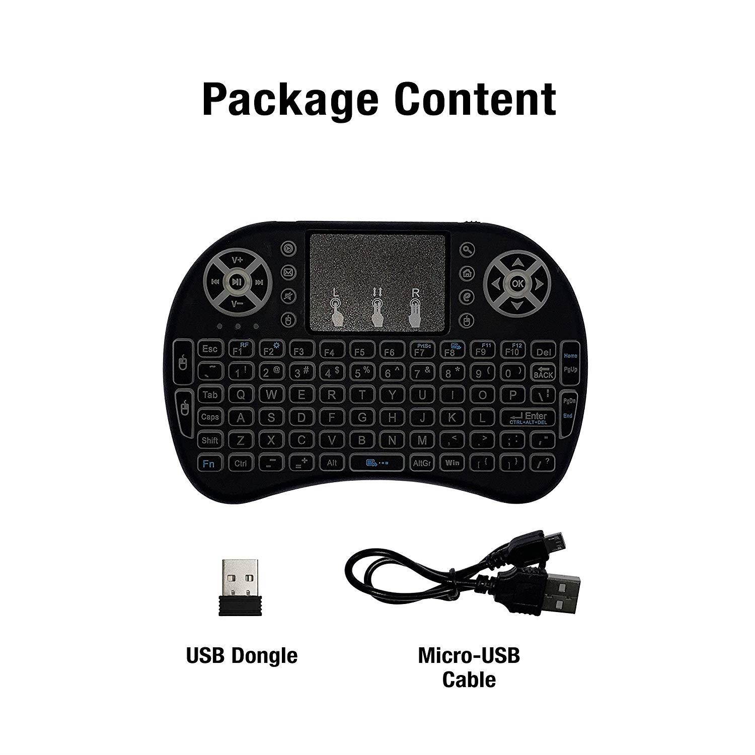 MakerSpot Mini 2.4GHz Wireless Keyboard with Touchpad Mouse Compatible with Android TV Box,PS4, Raspberry Pi, Smart TV, PC