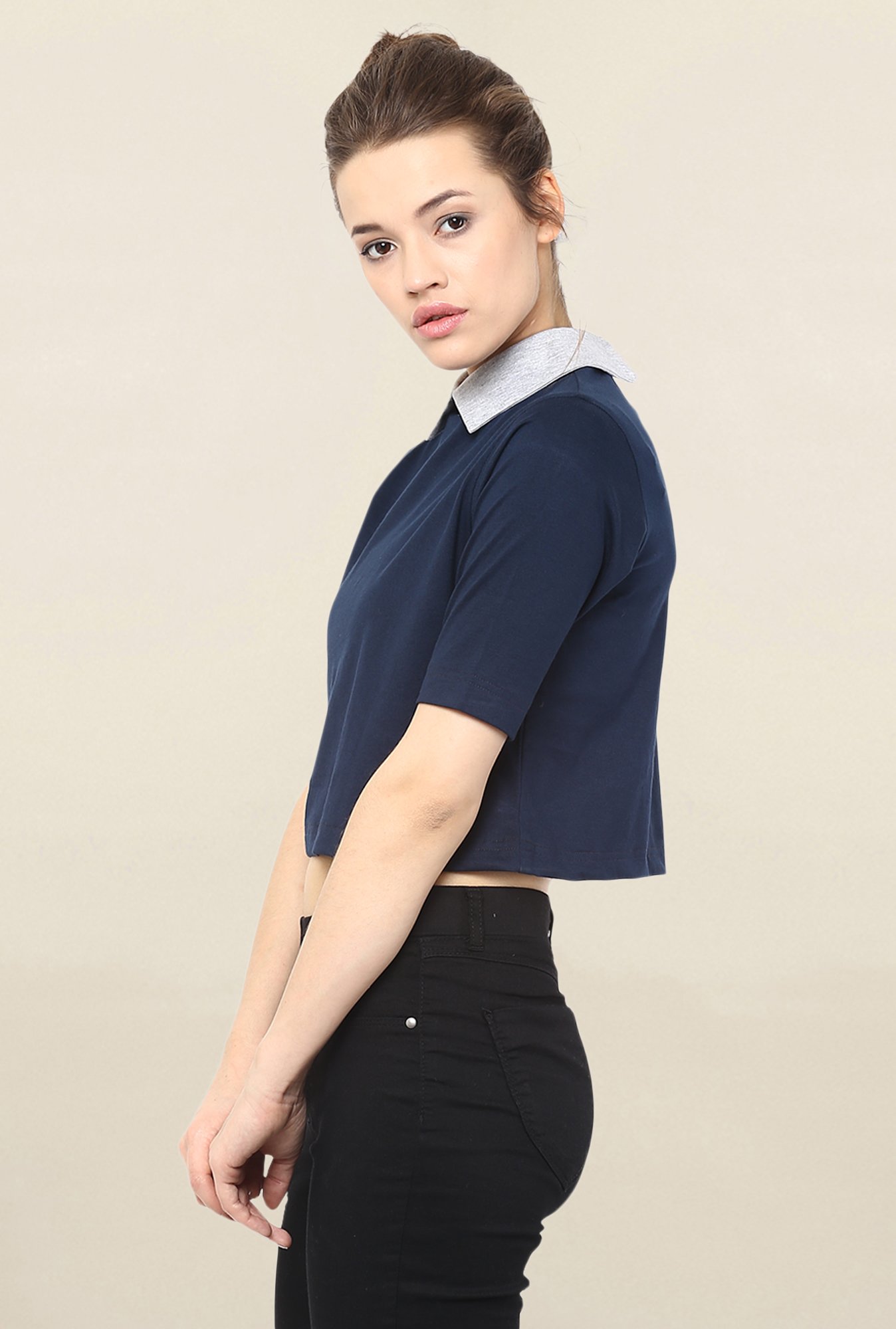 Miss Chase Navy Solid Top
