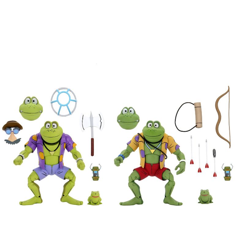 Teenage Mutant Ninja Turtles (Cartoon) – 7" Scale Action Figure –Genghis & Rasputin Frog  2 pack