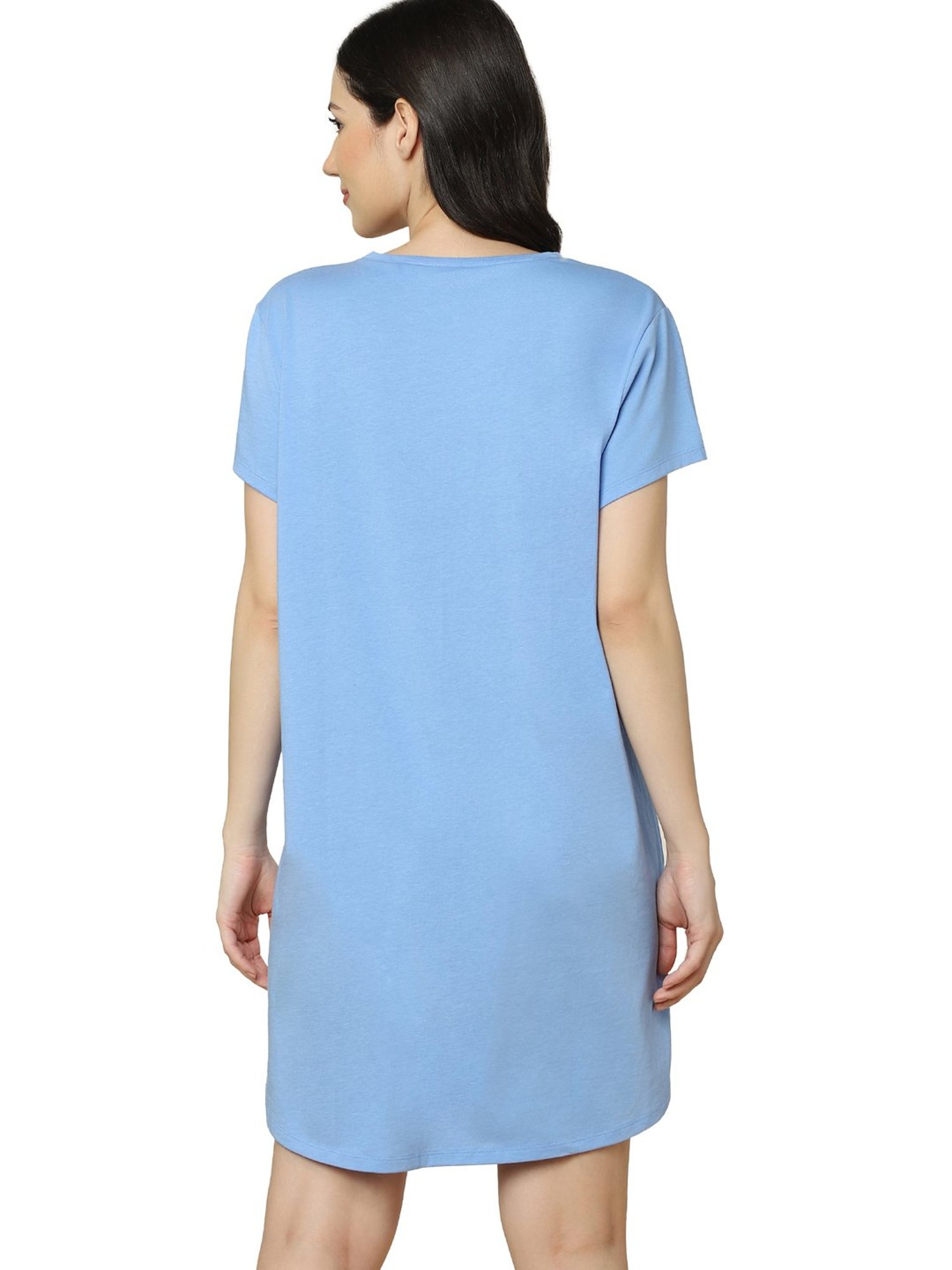 Triumph Blue Cotton Striped Sleep Tees