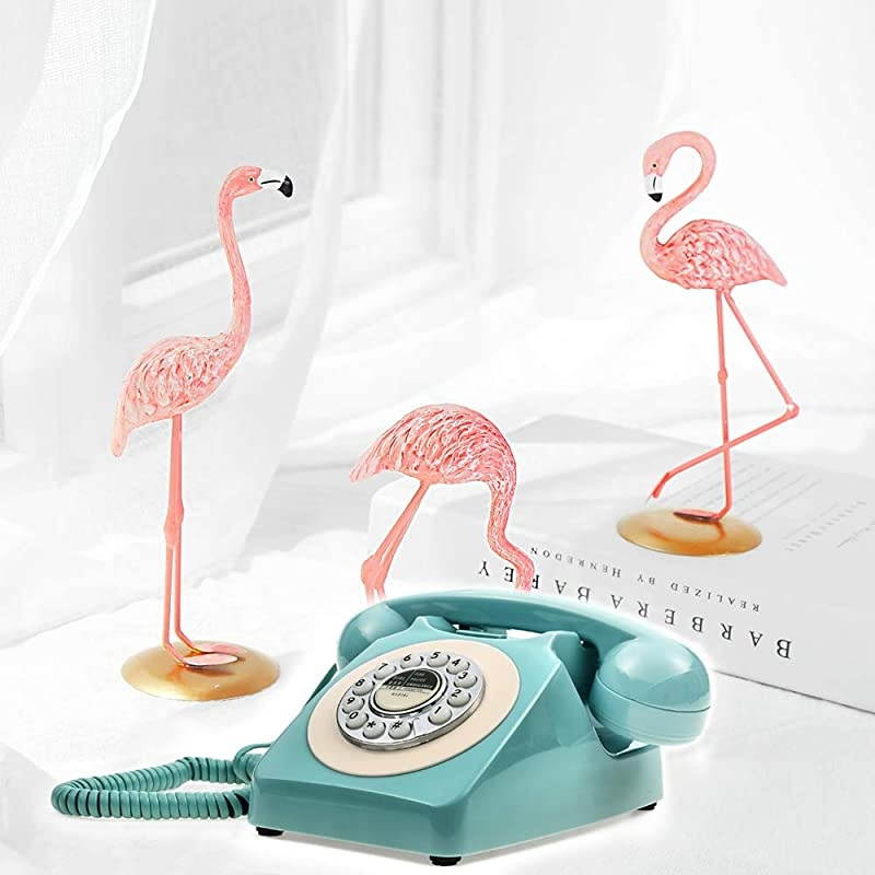 Retro Telephone  80s Classic TelephoneLandline PhoneWired Telephone for HomeHotel Fresh Blue