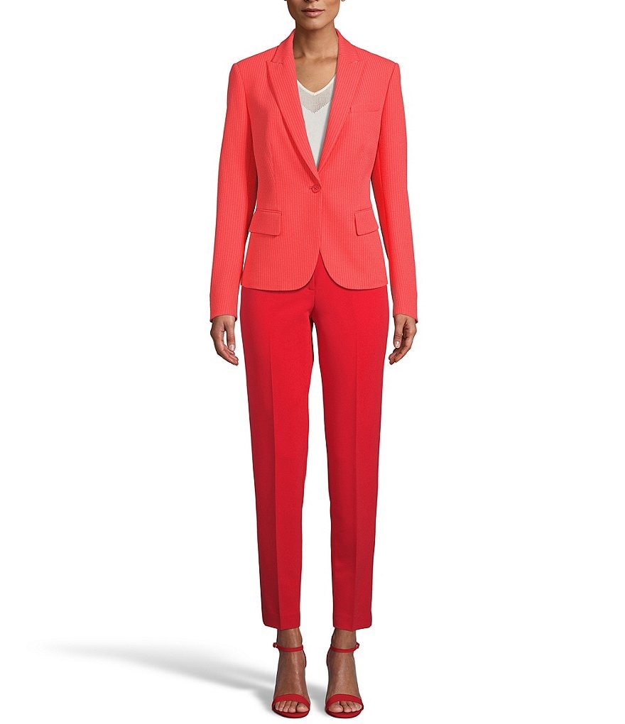 Kasper Glen Plaid Notch Lapel Two Button Front Pocket Jacket