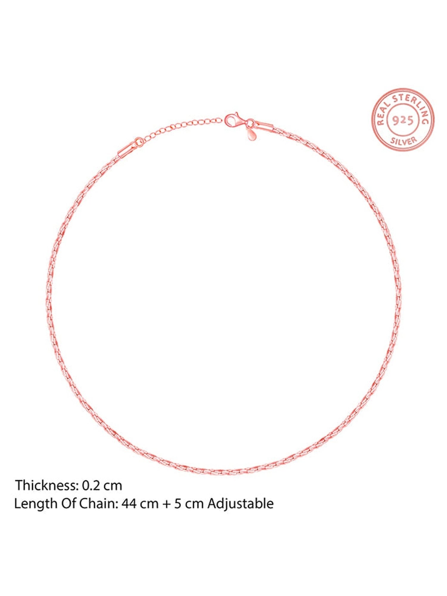 GIVA 92.5 Sterling Silver Rose Gold Treasured Dreams Chain for Womens and Girls