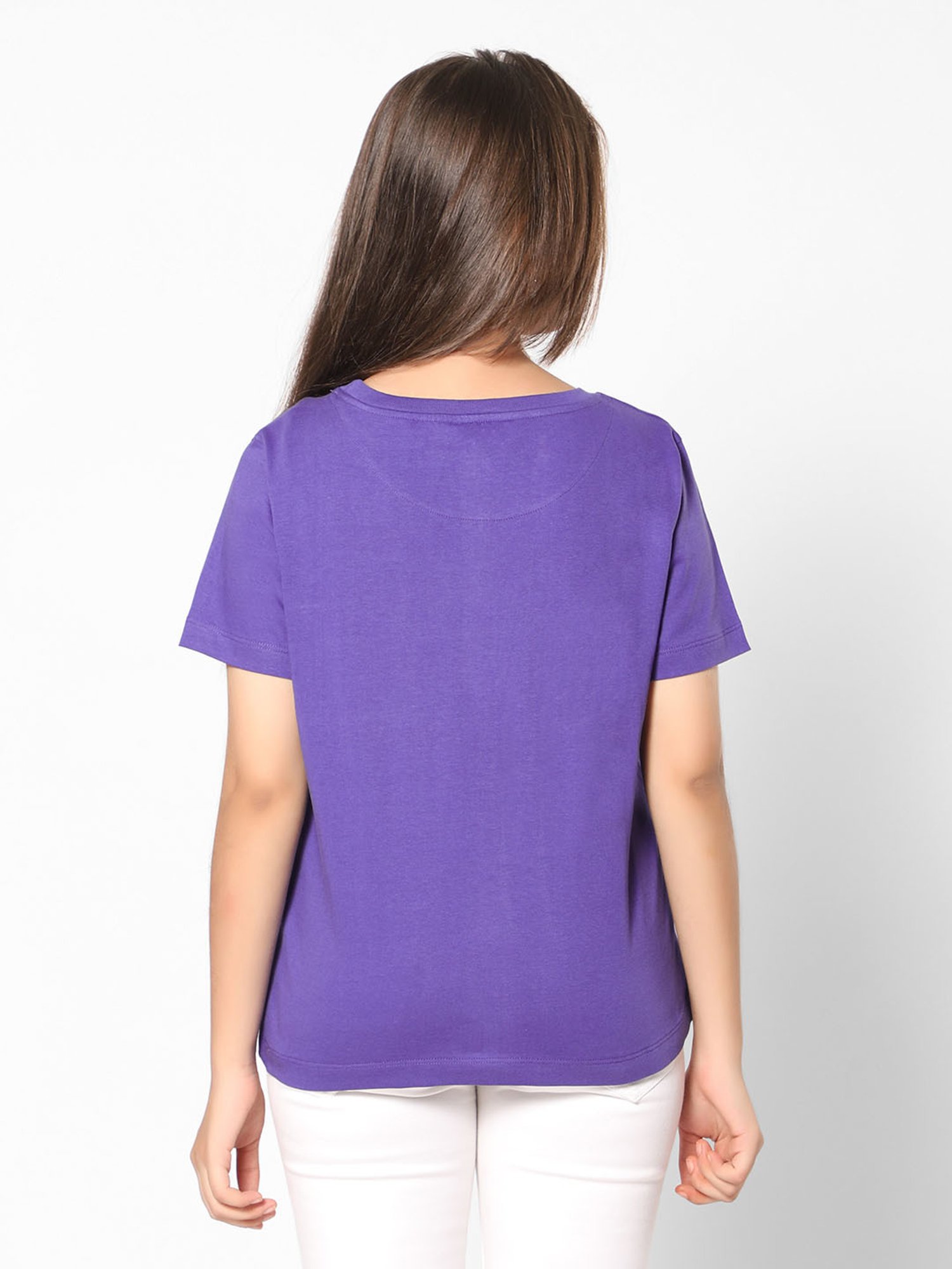 TeenTrums Girls Purple Solid T-Shirt