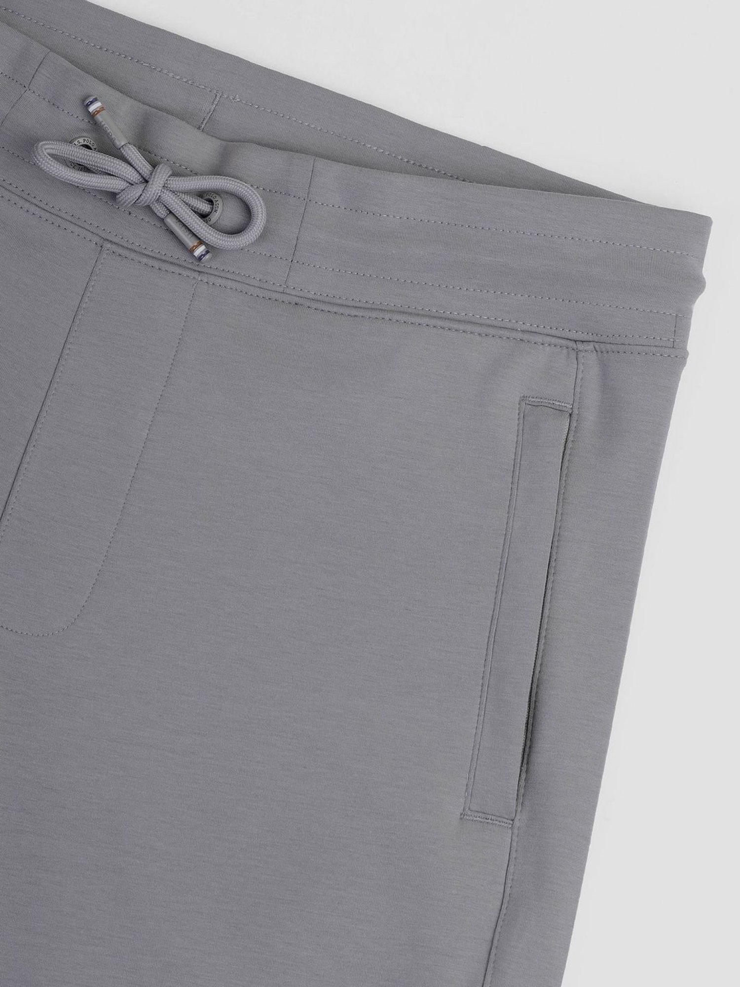 USPA Active Grey Slim Fit Logo Printed Sports Shorts