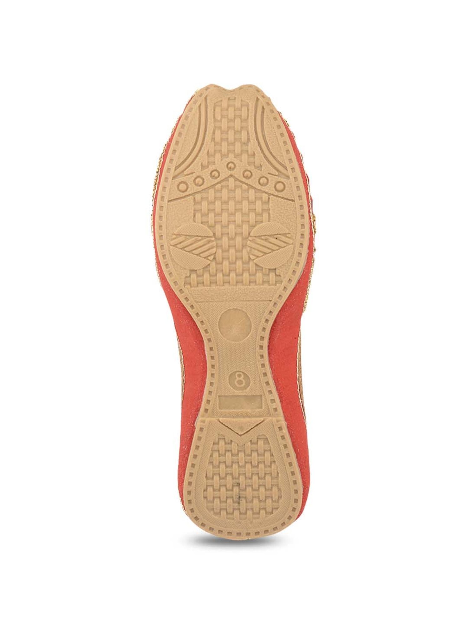 Desi Colour Women's Red Ethnic Juttis