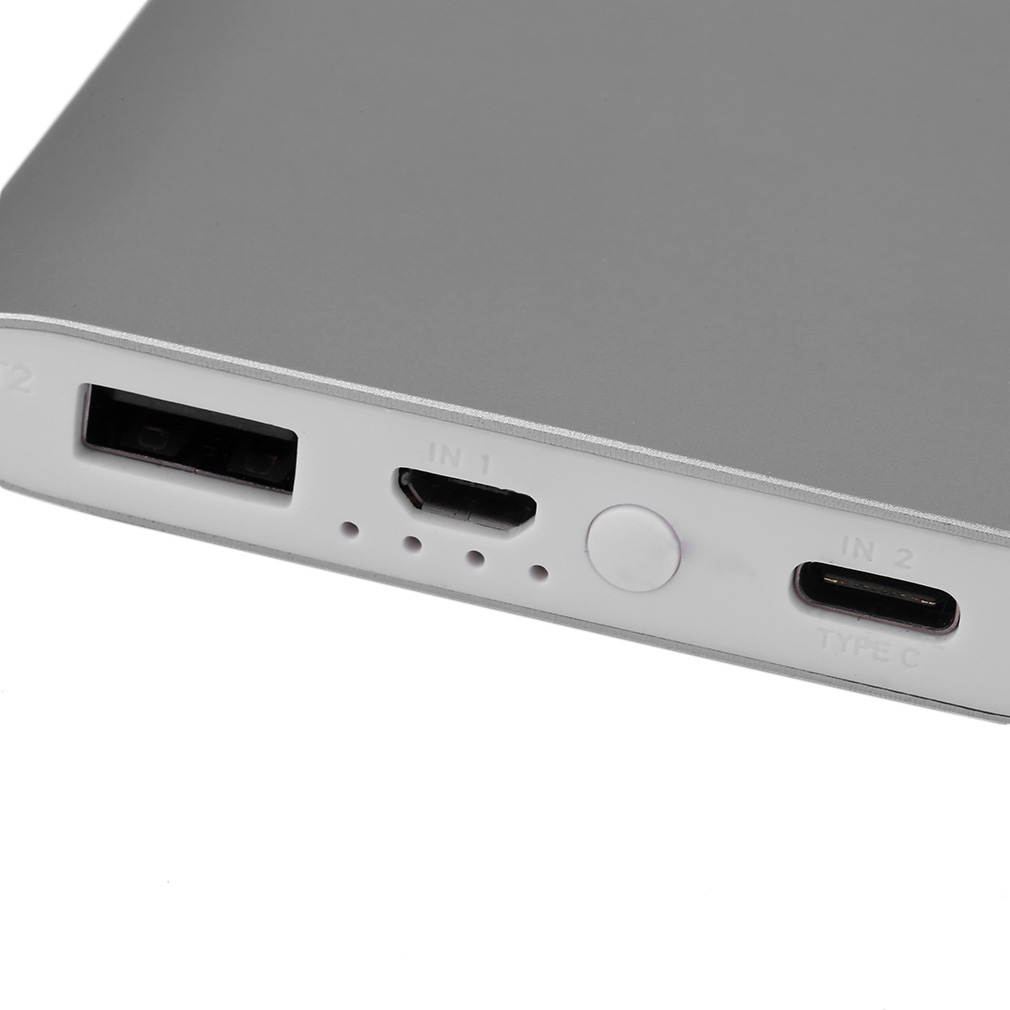 QC3.0 Portable Size 7200MAH Large Capacity External Power Bank Mobile Phone Power Supply For Iphone Silver/Gray