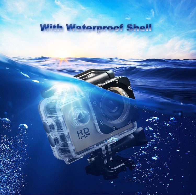 Action Camera, 720P 2 Inch LCD Screen, Waterproof Sports Cam 90 Degree Wide Angle Lens, 30m Outdoor Sports Camera DV Camcorder