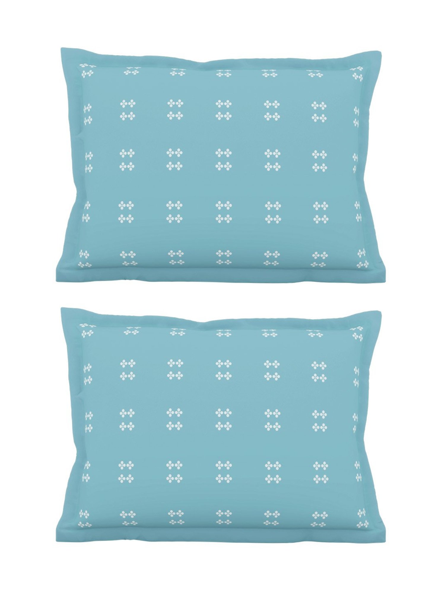 Petal Home Hooghly Blue Cotton Pillow Covers - Set of 2