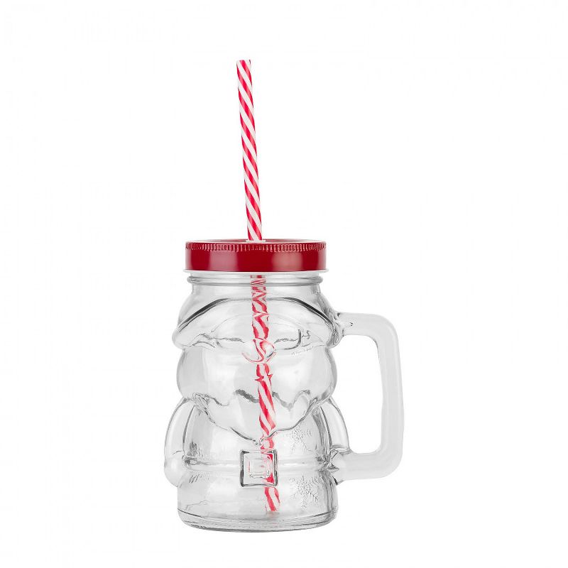 Amici Home Santa Mason Drinking Jar, 18oz, Set of 4