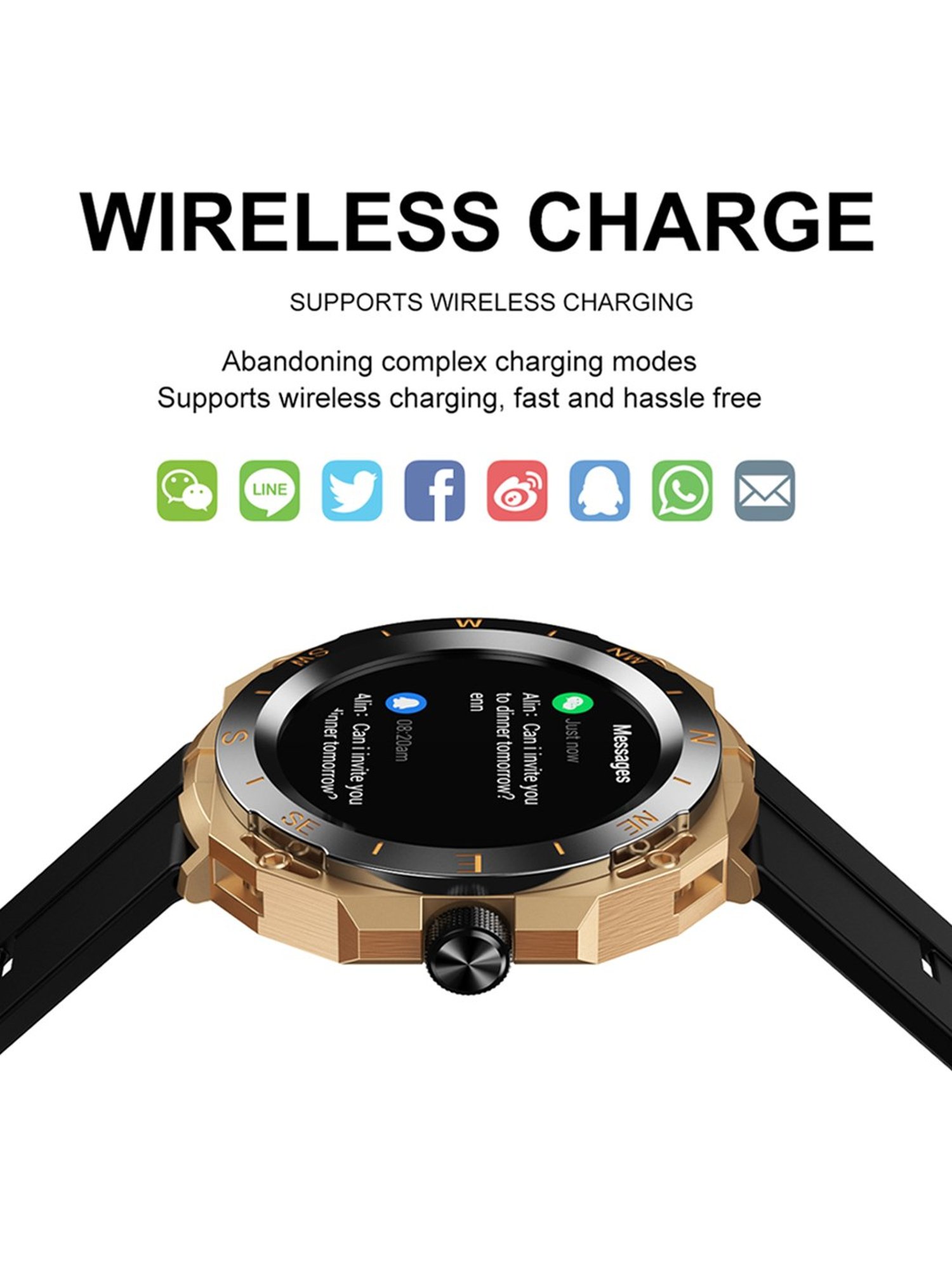 Minix Bond 1.32 inch Bluetooth Calling Smartwatch with 3 Interchangeable Watch Case & Strap (Black)