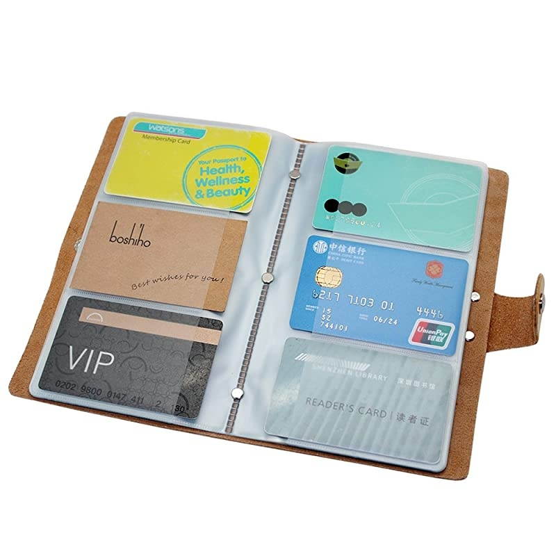 Leather Credit Card Holder Business ID Card Case Book Style 90 Count Name Card Holder Book Blue