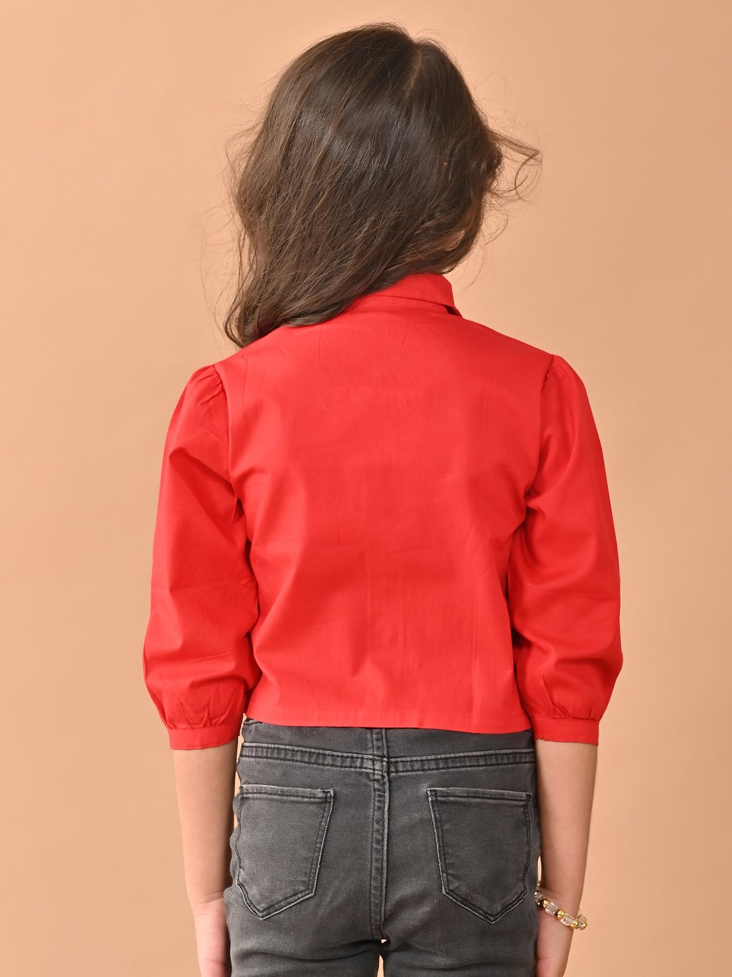 LilPicks Kids Yellow Solid Crop Top