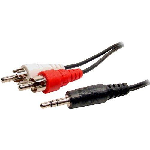 Cables Unlimited AUD-1200-25 Stereo 3.5mm To 2 RCA Cable (25 feet, Black)