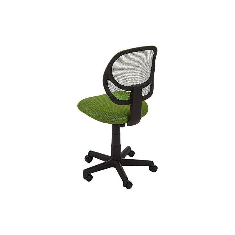 Basics Low-Back, Upholstered Mesh, Adjustable, Swivel Computer Office Desk Chair, Green